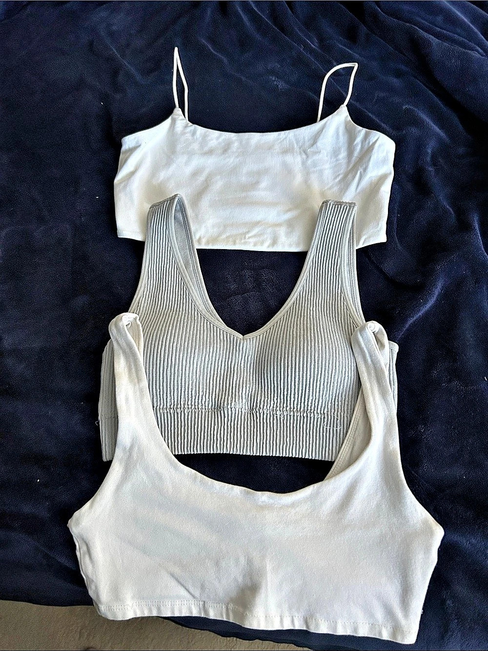 Aritzia, Arie , Garage Ribbed Seamless Tank Top Three-Piece White Set Small